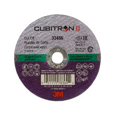 3M Cubitron II Cut-Off Wheel 75mm Diameter 1mm Thickness (Pkt 5)