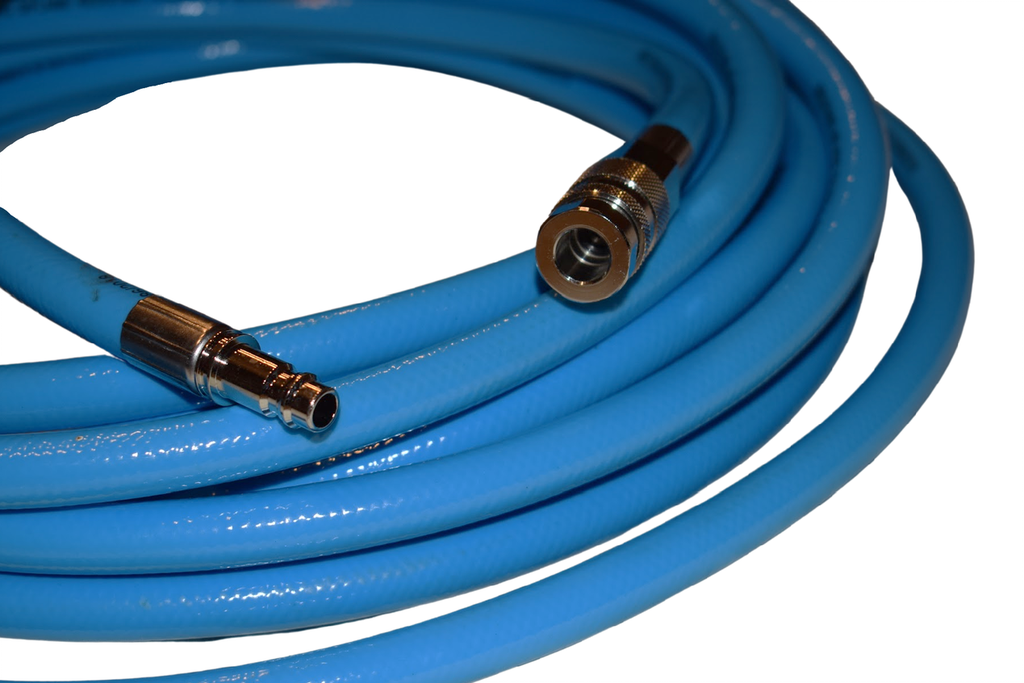 Breathing quality air hose suitbale for use with air feed supply masks. 10mtrs length. Fitted with safety couplers.
