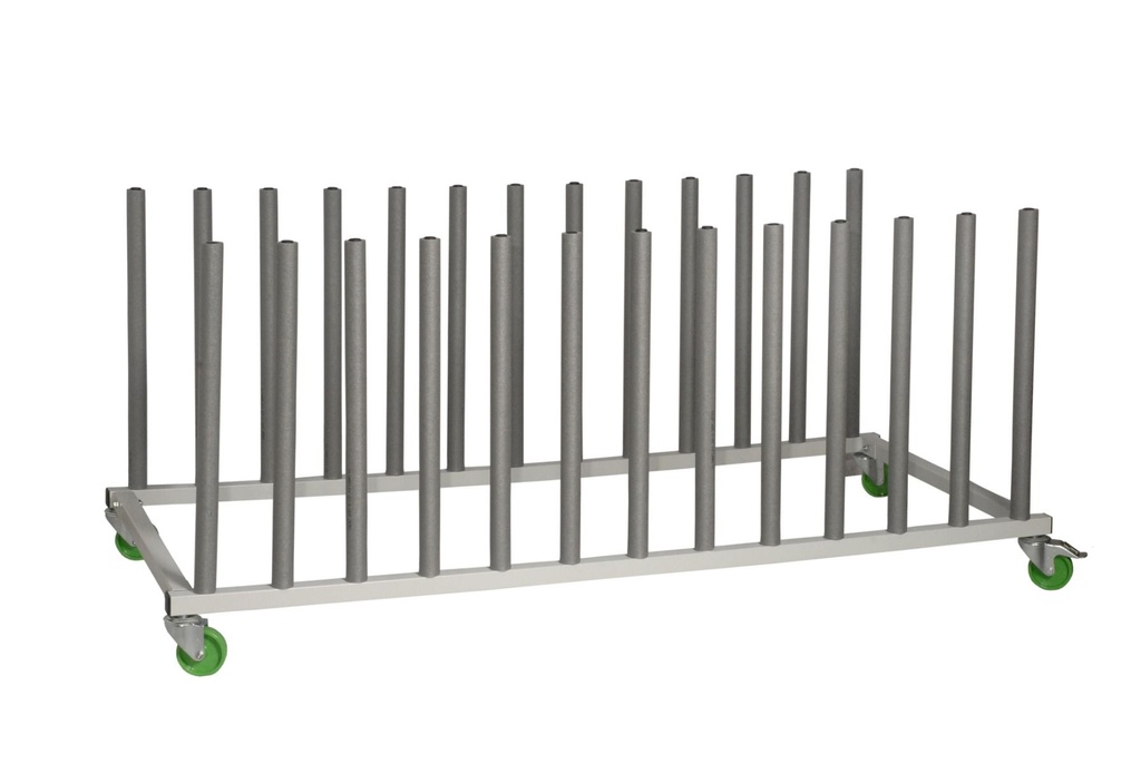 Mobile vehicle panel storage rack for 12  panels.  2000mm x 780mm
