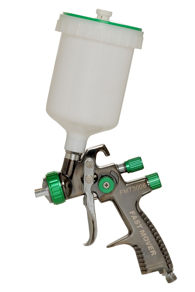 Gravity feed LVLP spray gun with 600ml pot with 1.3mm aircap