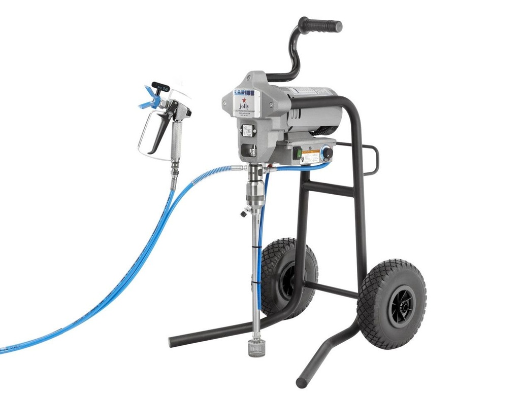 Airless Skipper paint sprayer pump. 110volt. 220BAR 1.9lt flow. Comes with spray gun & hose. Trolley mounted