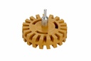 Fluted rubber eraser wheel with 5/16 thread.115mm  Supplied with 6mm arbor