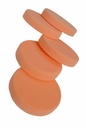 Hard orange compounding pad. 150 x 30mm with hook & loop. 5 pads per pack