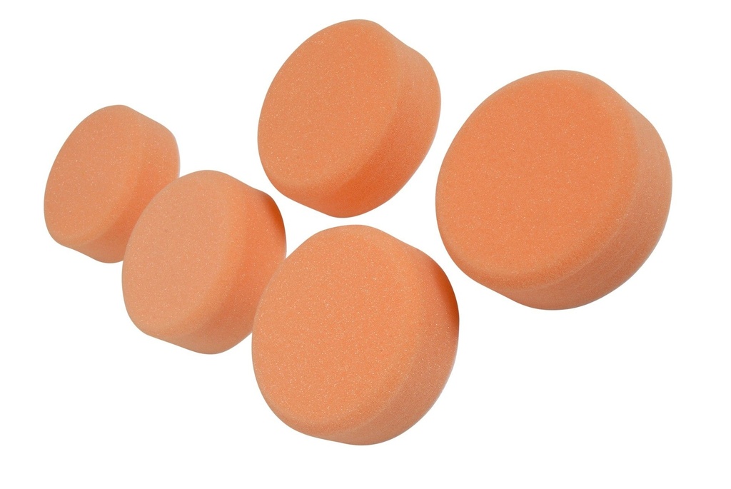 Hard orange compounding pad. 75 x 30mm.  5 pads per pack