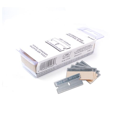 Single edge blades 38 x 19mm. 100 blades per pack. Made in the US