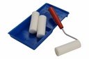 Paint roller & tray 100mm. Supplied with 3 rollers