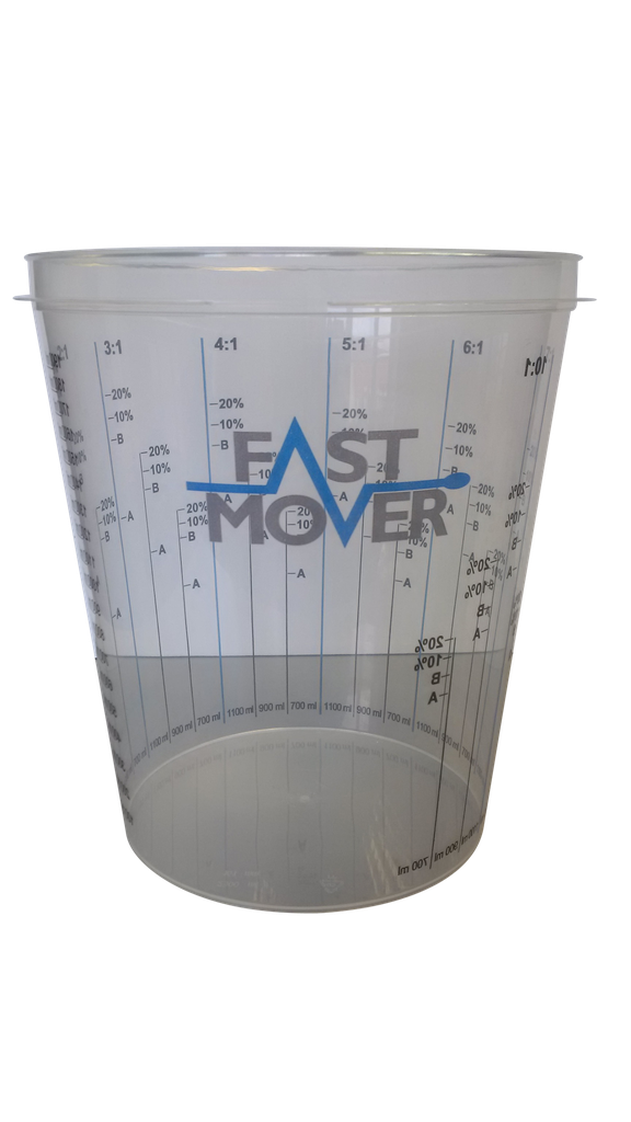 Plastic paint mixing cups with ratios. 2300ml . 100 cups per box