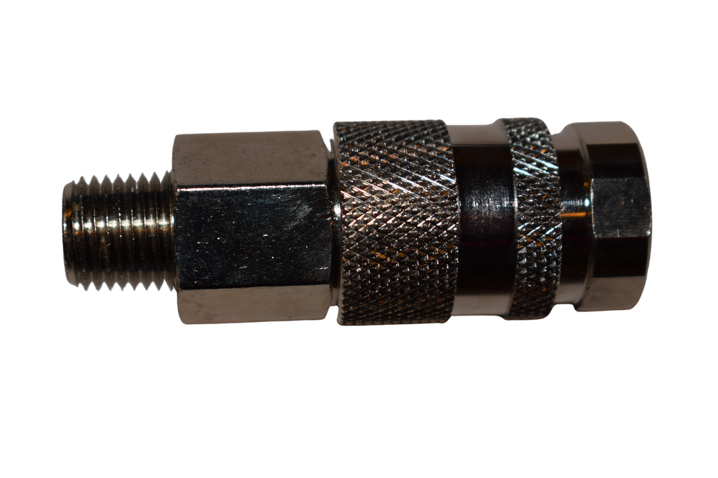 Safety coupling for air fed face mask. 1/4"bsp male thread