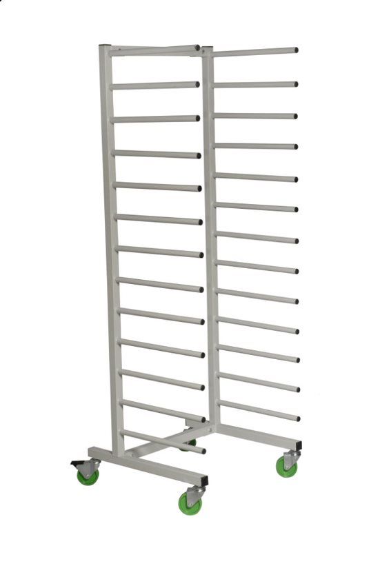 Mobile drying rack. 13 shelves. 1925mm high. 680mm wide
