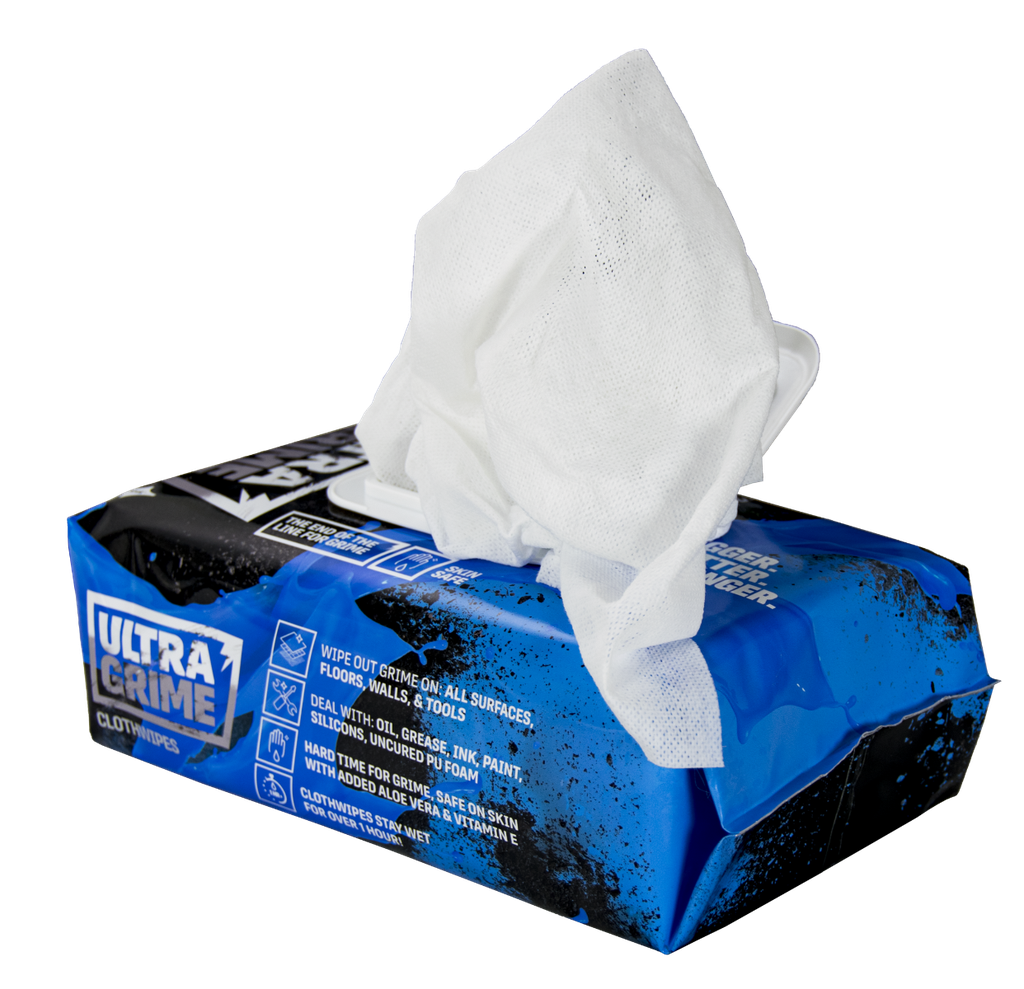 Ultragrime high performance paintshop hand wipes. 100 wipes per pack