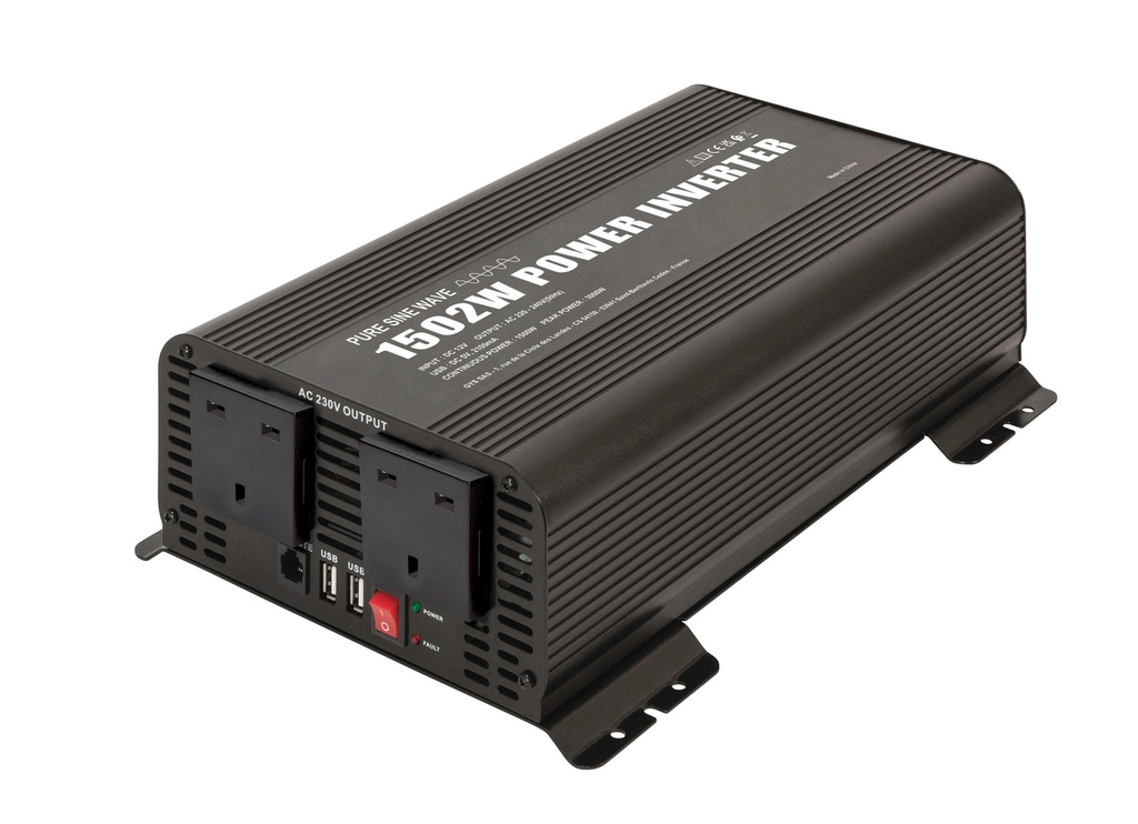 POWER INVERTER PSW 1502W - 12V - REMOTE CONTROL DISPLAY - UK