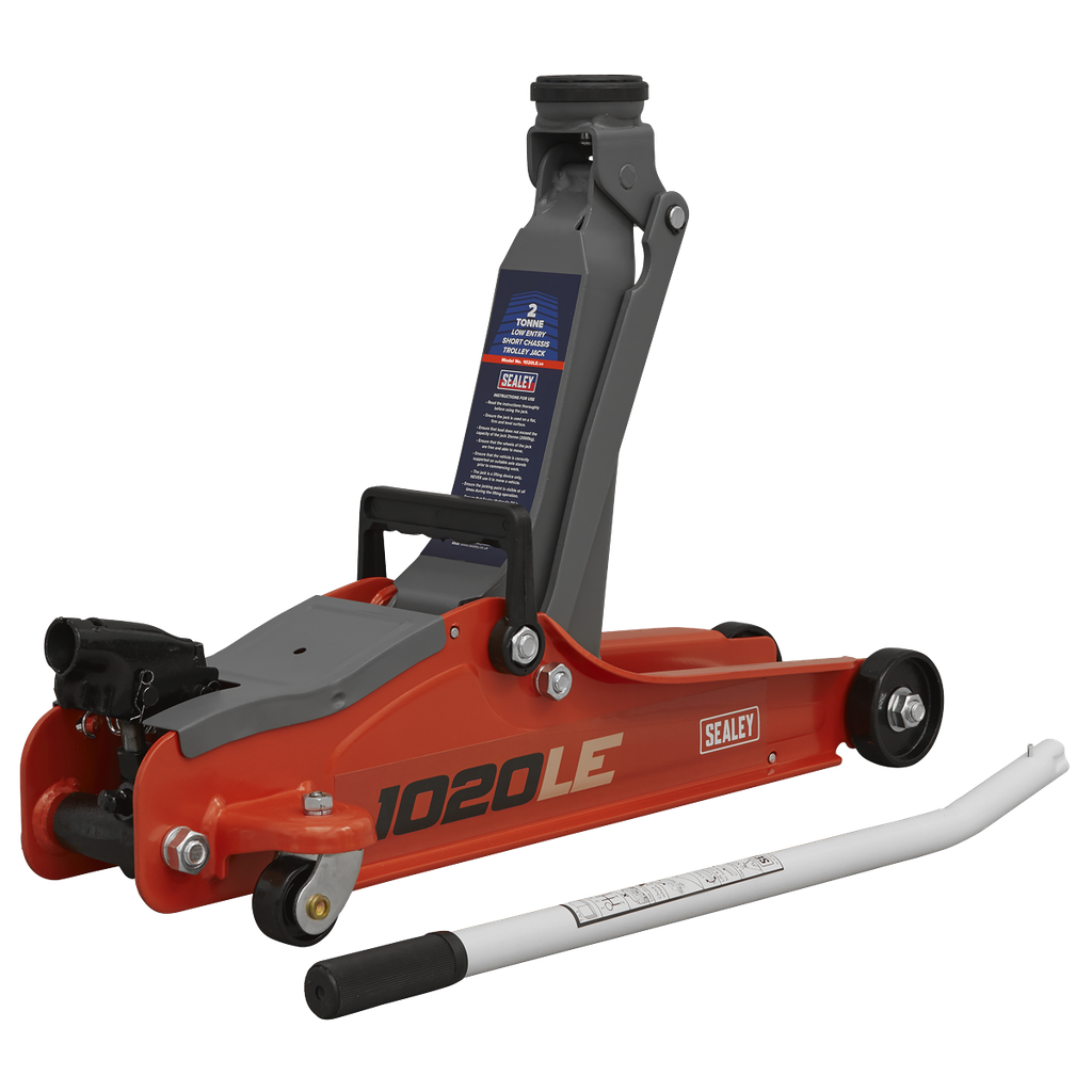 Low Profile Short Chassis Trolley Jack 2 Tonne - Red