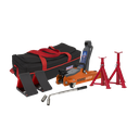 Low Entry Short Chassis Trolley Jack & Accessories Bag Combo 2 Tonne - Orange