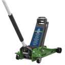 Low Profile Trolley Jack with Rocket Lift 3 Tonne - Green