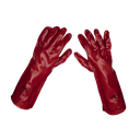 Worksafe® PVC Gauntlets 450mm, Red - Pack of 12 Pairs