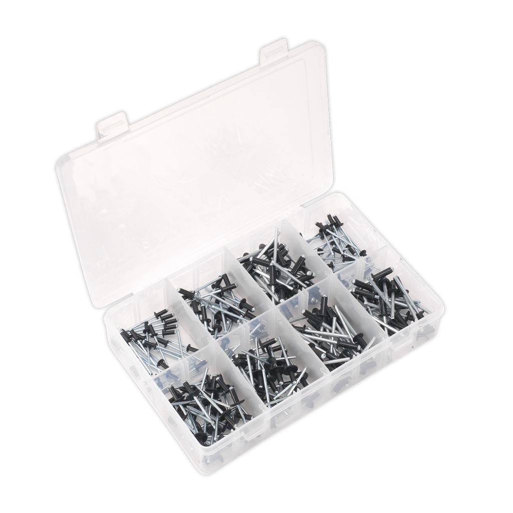 Rivet Assortment Black Anodised 200pc