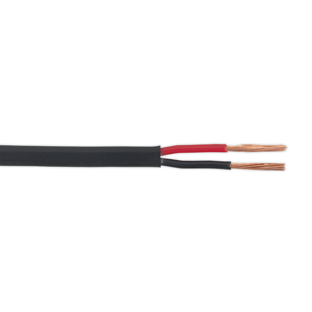 Thin Wall Flat Automotive Cable Twin 2 x 1mm² 32/0.20mm 30m - Black