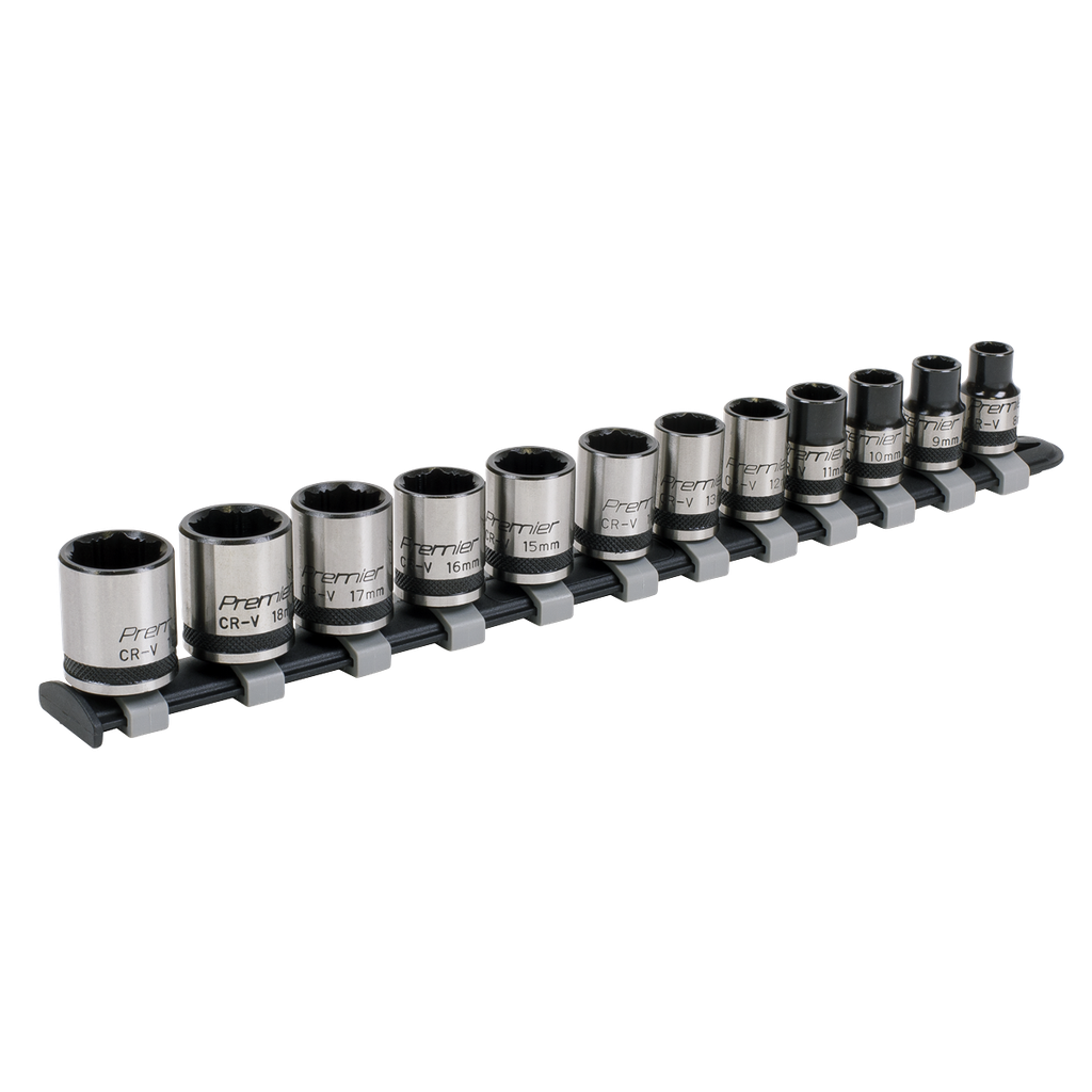 Premier Black Lock-On™ Socket Set 3/8"Sq Drive 12pc