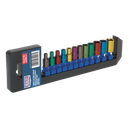 Premier Multi-Coloured Socket Set 1/4"Sq Drive 12pc