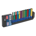 Premier Deep Multi-Coloured Socket Set 1/4"Sq Drive 12pc