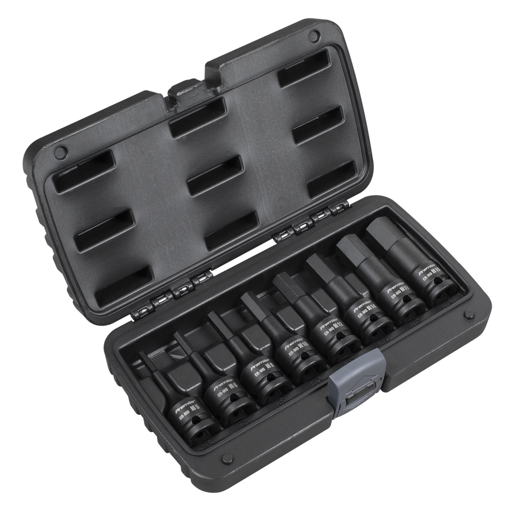 Premier Hex Impact Socket Bit Set 1/2"Sq Drive 8pc