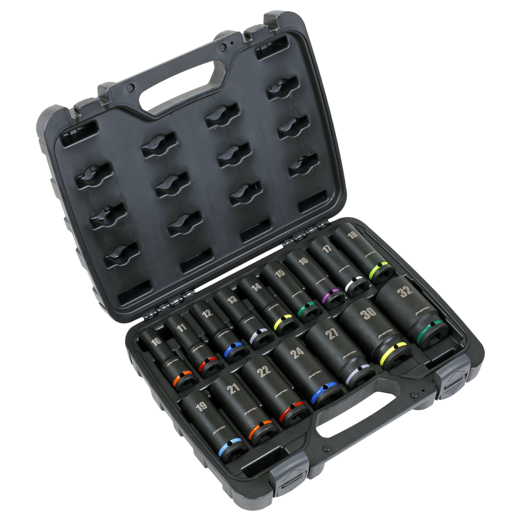 Premier Deep Impact Socket Set 1/2"Sq Drive 16pc