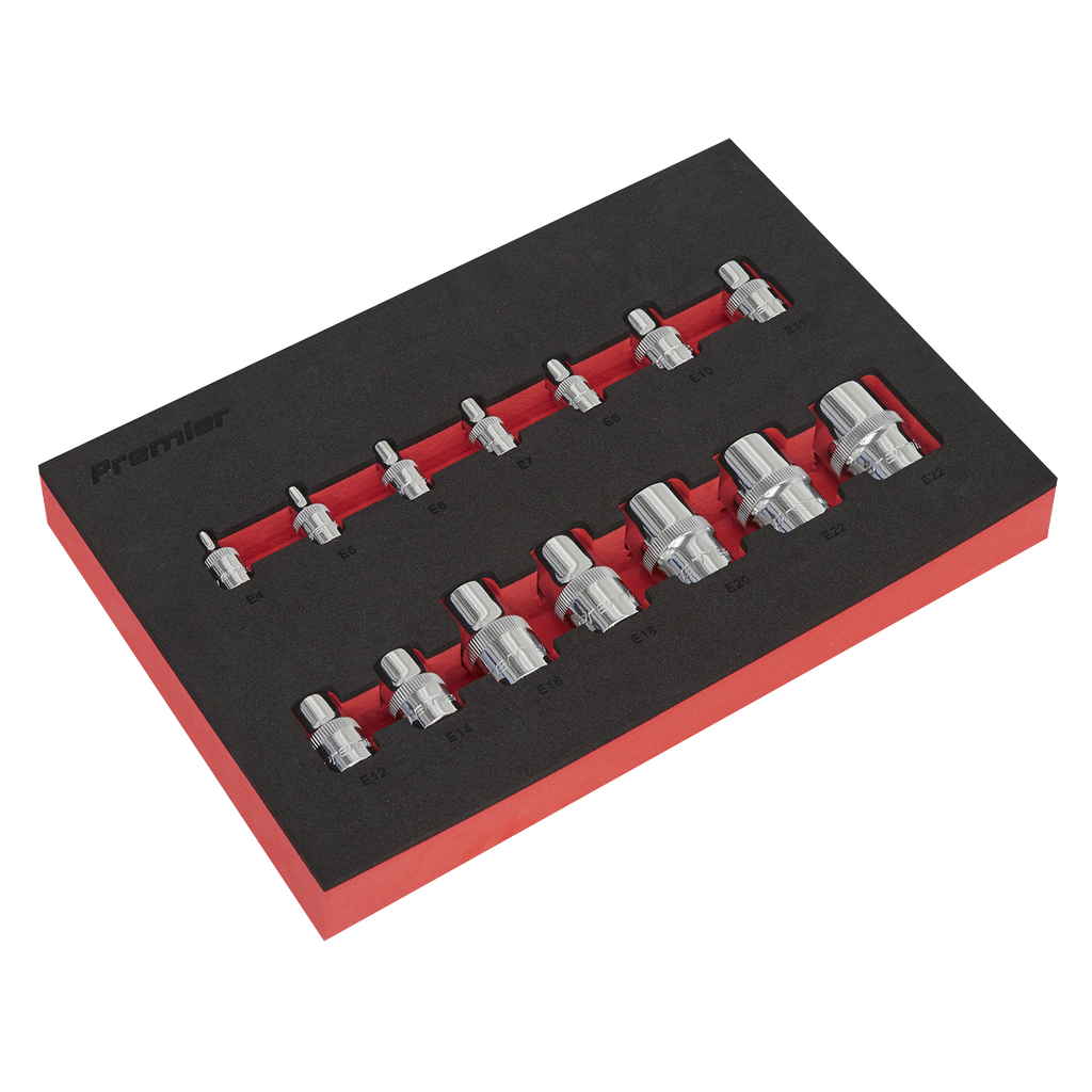 Premier TRX-Star* Socket Set 1/4", 3/8" & 1/2"Sq Drive 14pc