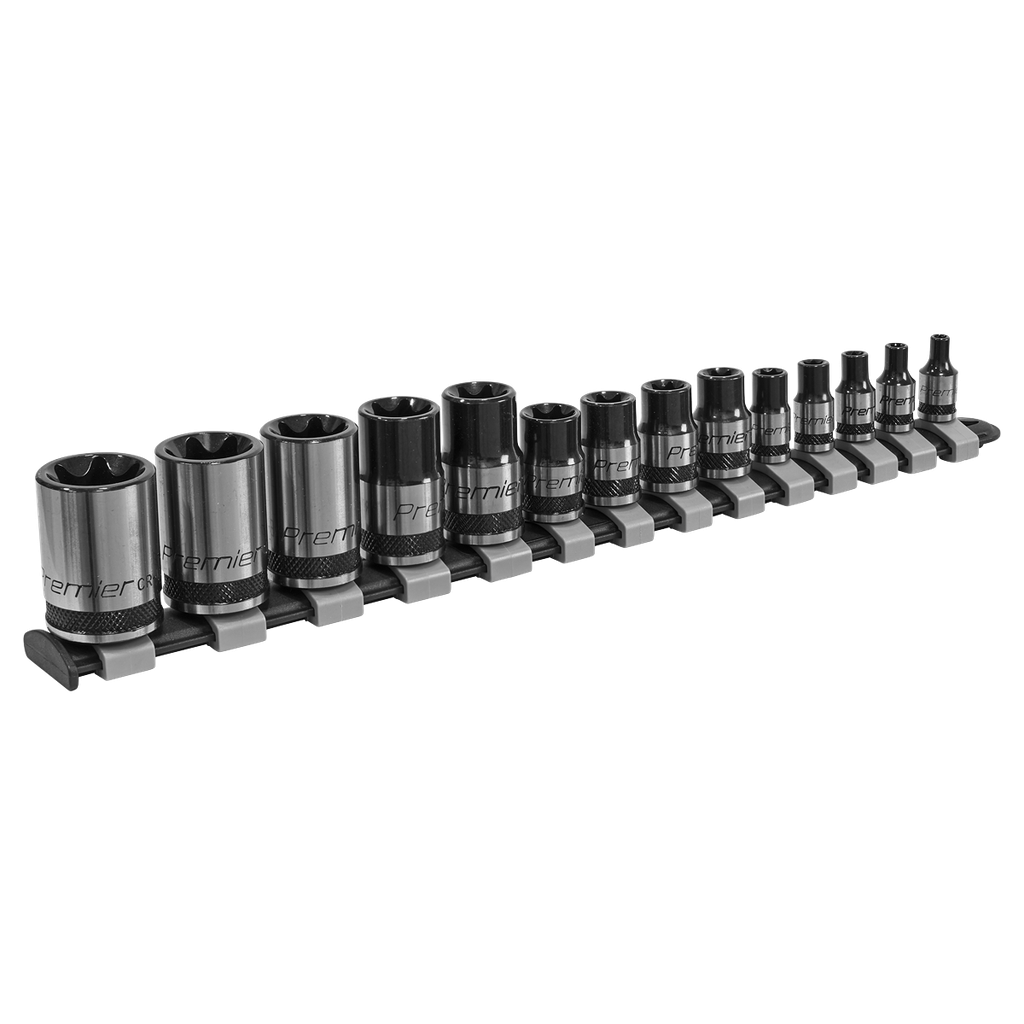 Premier Black TRX-Star* Socket Set 1/4", 3/8" & 1/2"Sq Drive E4-E24 14pc