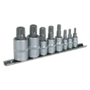 Premier Spline Socket Bit Set 1/4", 3/8" & 1/2"Sq Drive 8pc