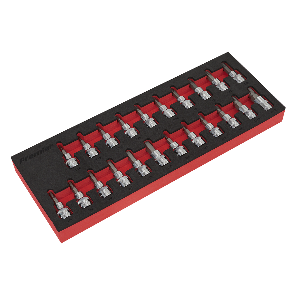 Sealey Premier TRX-Star*/Hex/Spline Socket Bit Set 3/8"Sq Drive 22pc