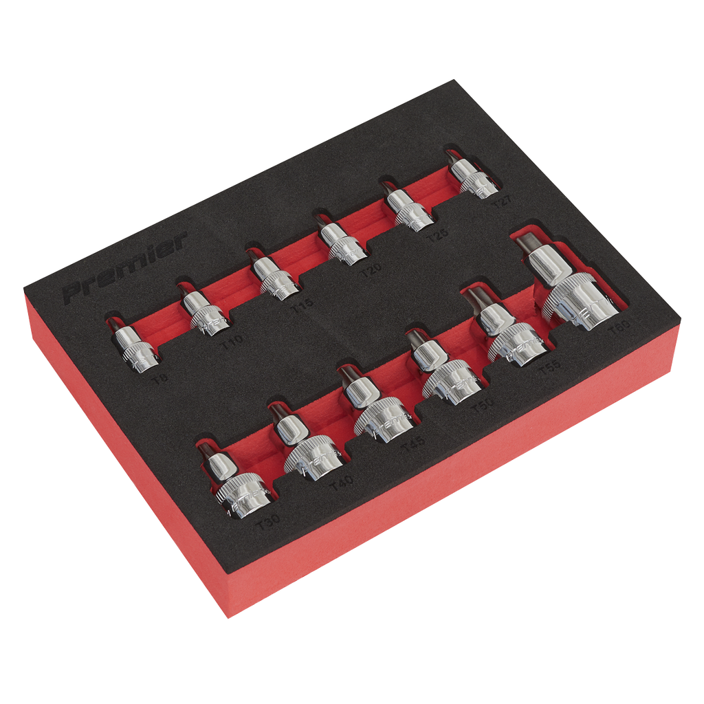 Premier Stubby TRX-Star* Socket Bit Set 1/4", 3/8" & 1/2"Sq Drive 12pc