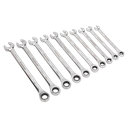 Premier Extra-Long Combination Ratchet Spanner Set 10pc