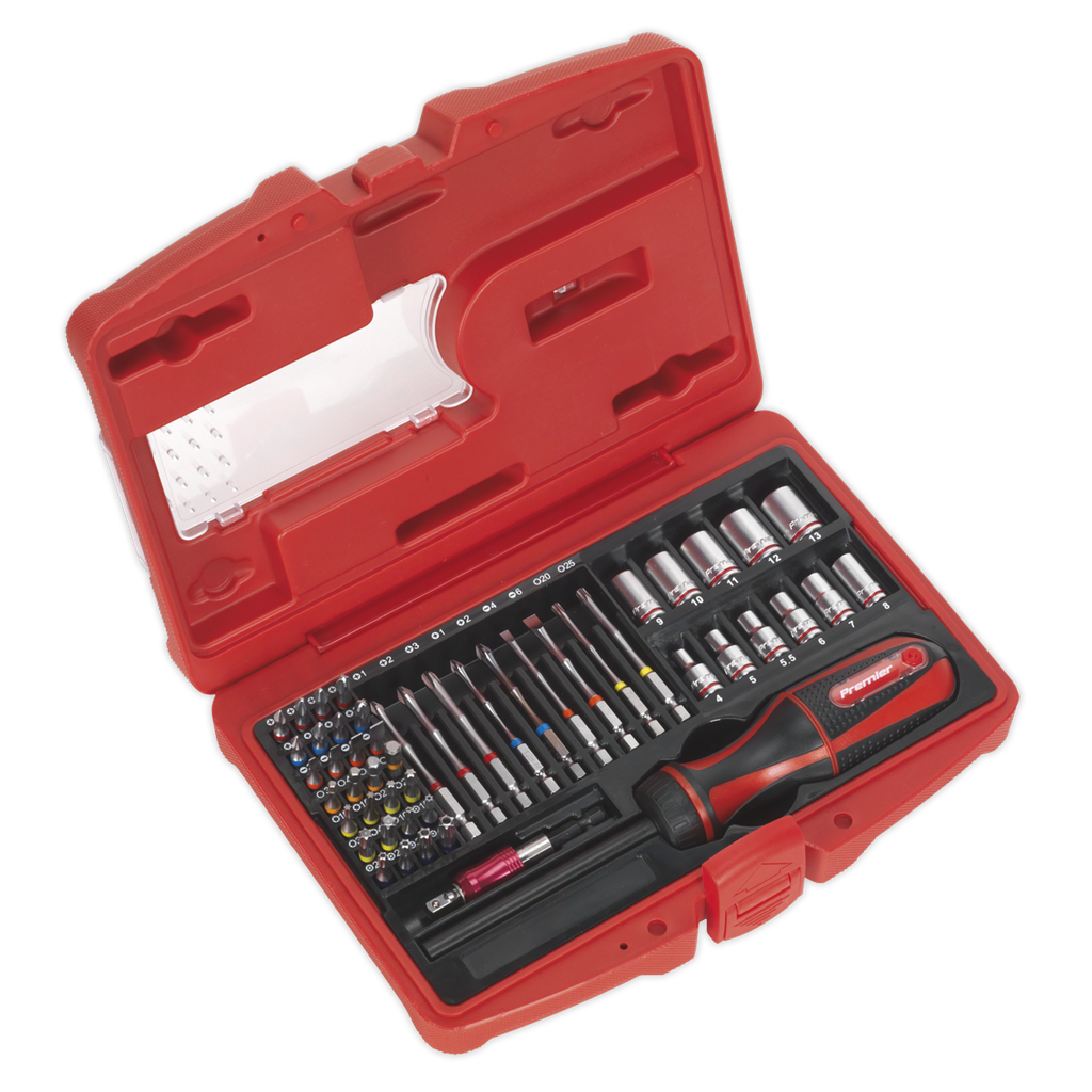 Premier Fine Tooth Ratchet Screwdriver & Accessory Set 51pc