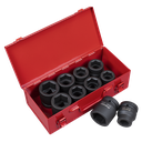 Premier Metric/Imperial Impact Socket Set 1"Sq Drive 10pc