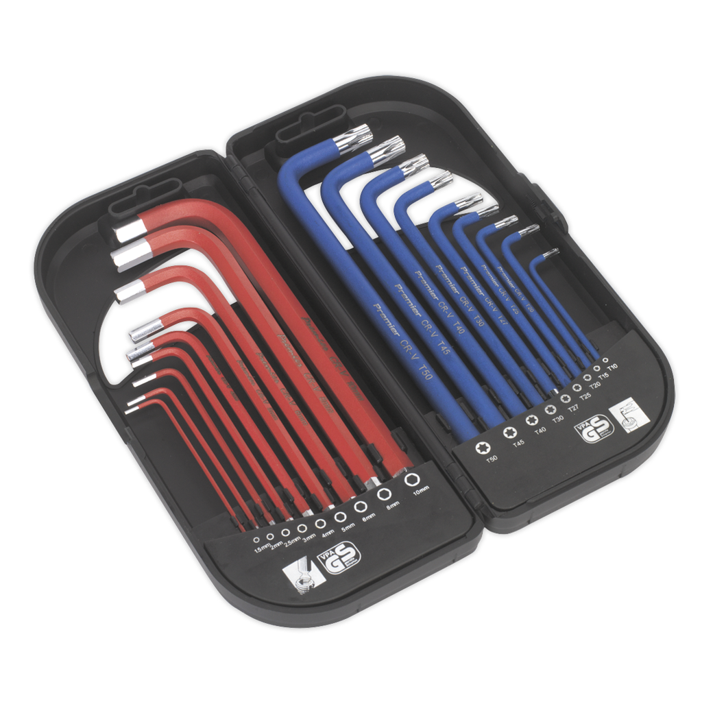 Premier Long Anti-Slip TRX-Star* & Ball-End Hex Key Set 18pc