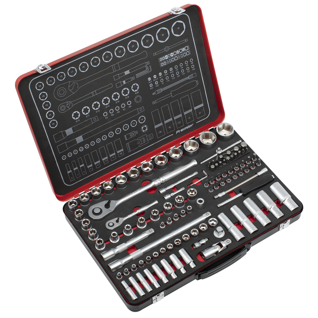Premier Platinum Socket Set 1/4" & 1/2"Sq Drive 108pc