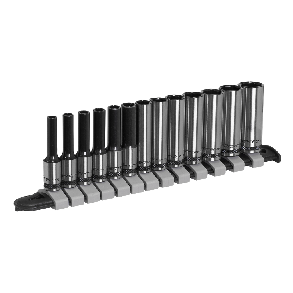 Premier Black Deep Socket Set 1/4"Sq Drive 13pc