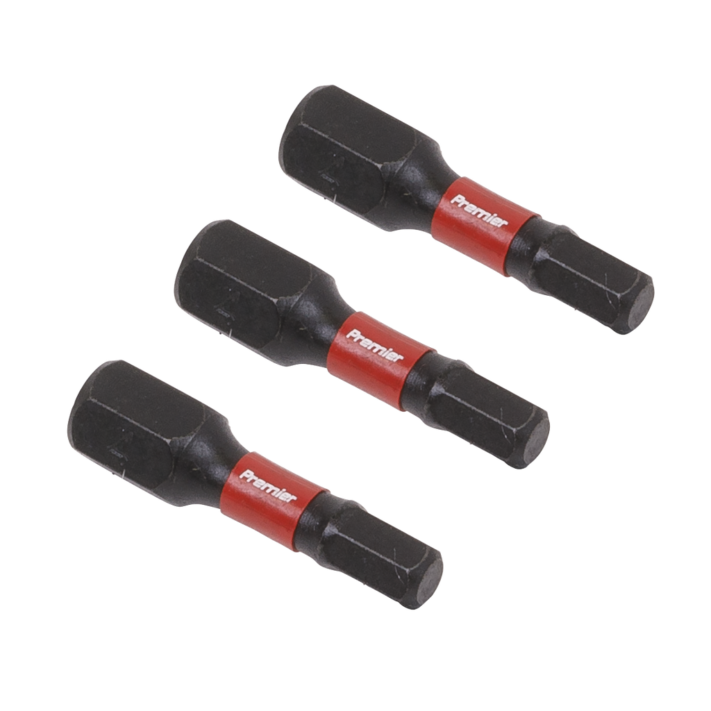 Premier Hex Impact Power Tool Bits 4 x 25mm 3pc