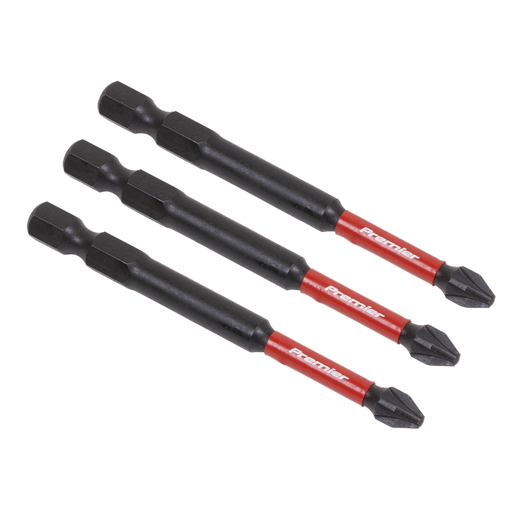 Premier Pozi Impact Power Tool Bits #2 x 75mm 3pc