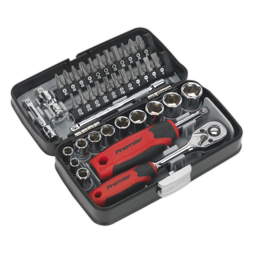 Premier Socket & Bit Set 1/4"Sq Drive 38pc