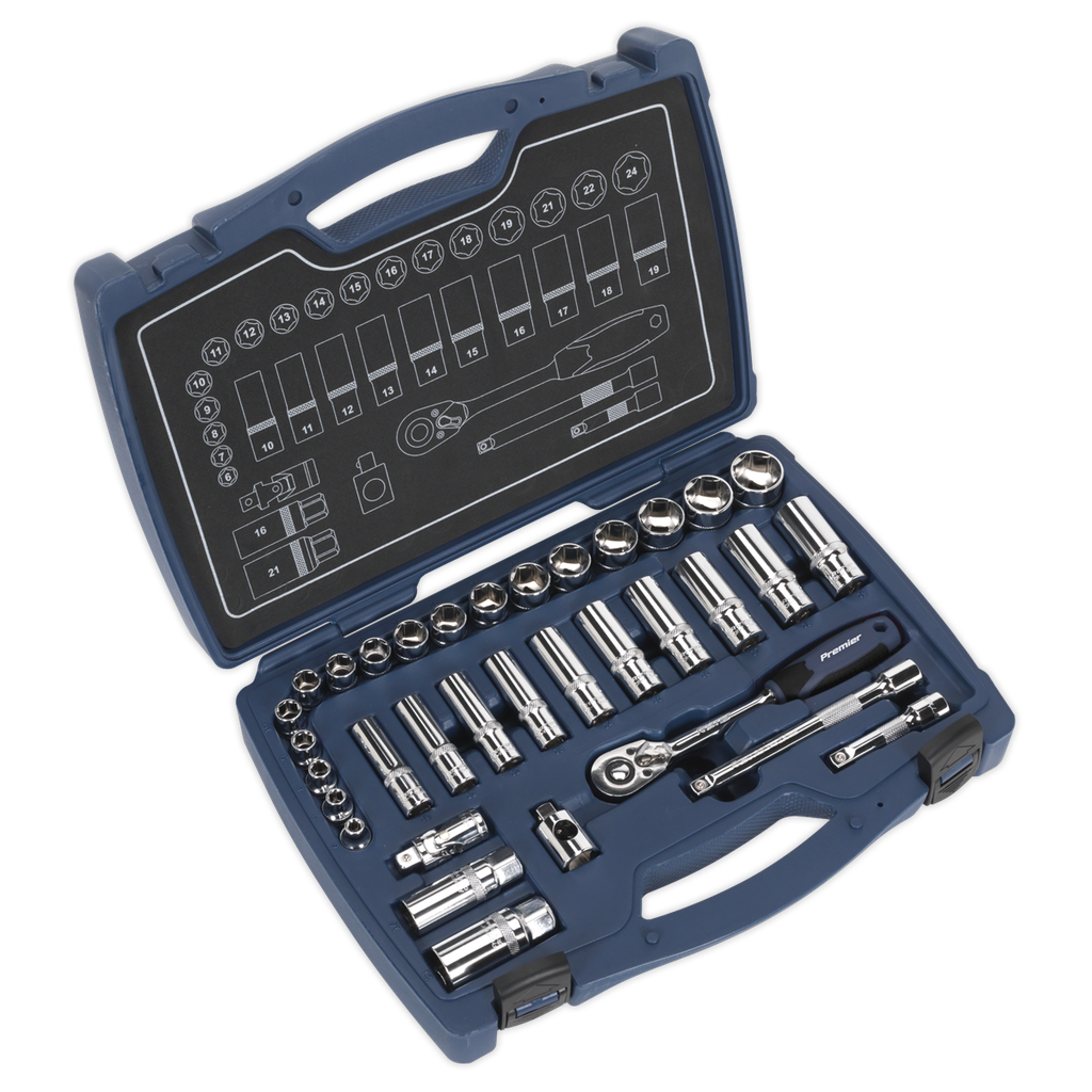 Premier Socket Set 3/8"Sq Drive 34pc