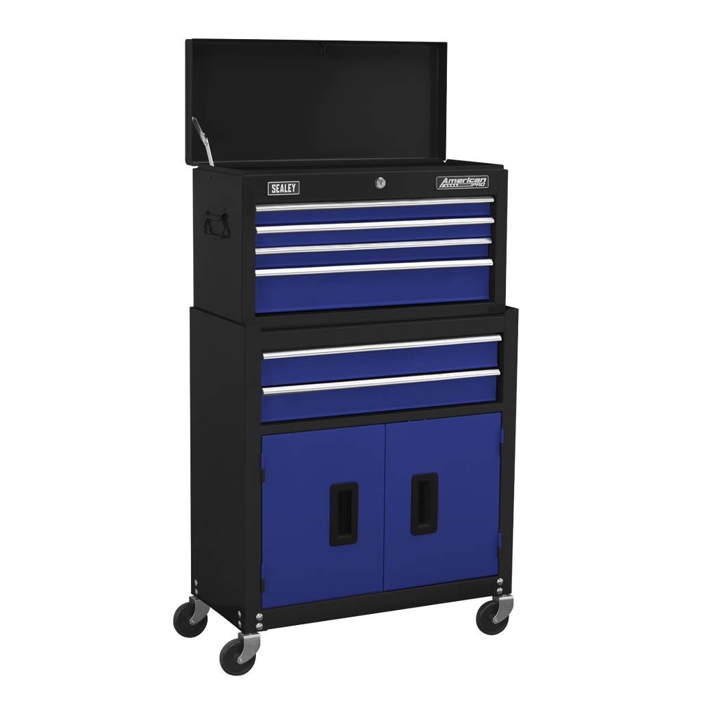 American PRO® Topchest & Rollcab Combination 6 Drawer - Blue