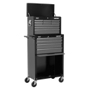 American PRO® Topchest & Rollcab Combination 13 Drawer - Black/Grey