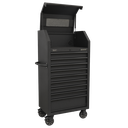 Superline PRO® Black Edition Tower Cabinet with 9 Soft Close Drawers & Power Strip 690mm