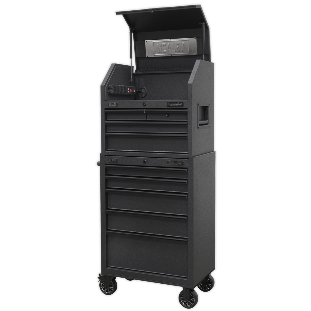 Superline PRO® Black Edition Tool Chest Combination with 9 Soft Close Drawers & Power Strip