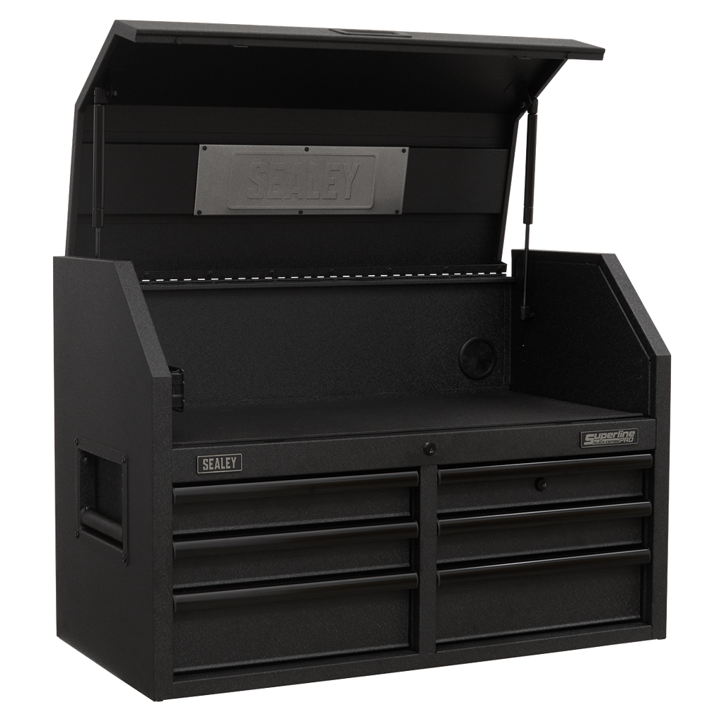Superline PRO® Black Edition Topchest with 6 Soft Close Drawers & Power Strip 910mm
