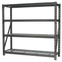 Heavy-Duty Racking Unit with 4 Mesh Shelves 640kg Capacity Per Level