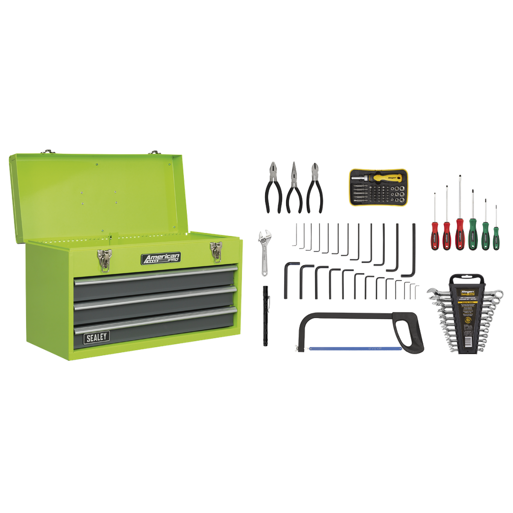 American PRO® Tool Chest 3 Drawer with 93pc Tool Kit