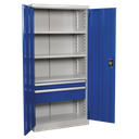 Premier Industrial™ Cabinet with 2 Drawers & 3 Shelves 1800mm