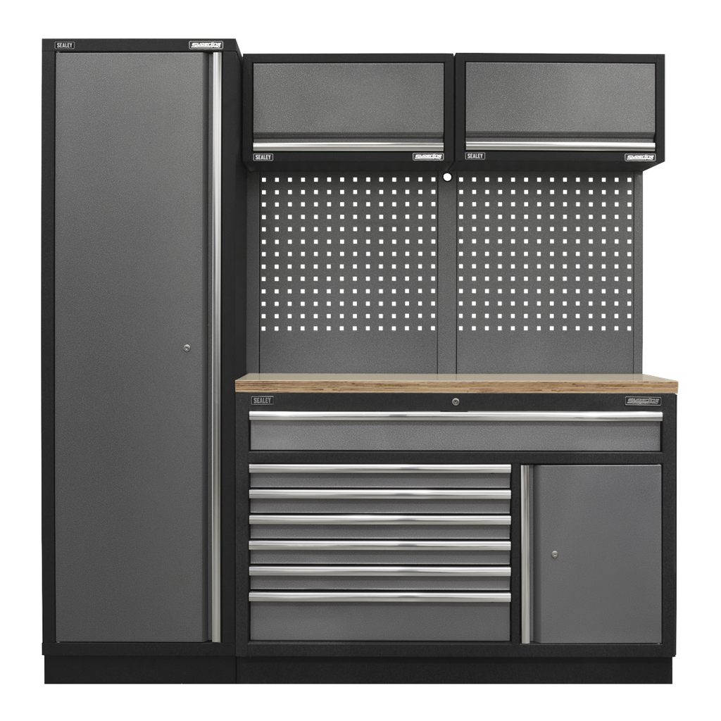 Superline PRO® Storage System with Pressed Wood Worktop 1.96m